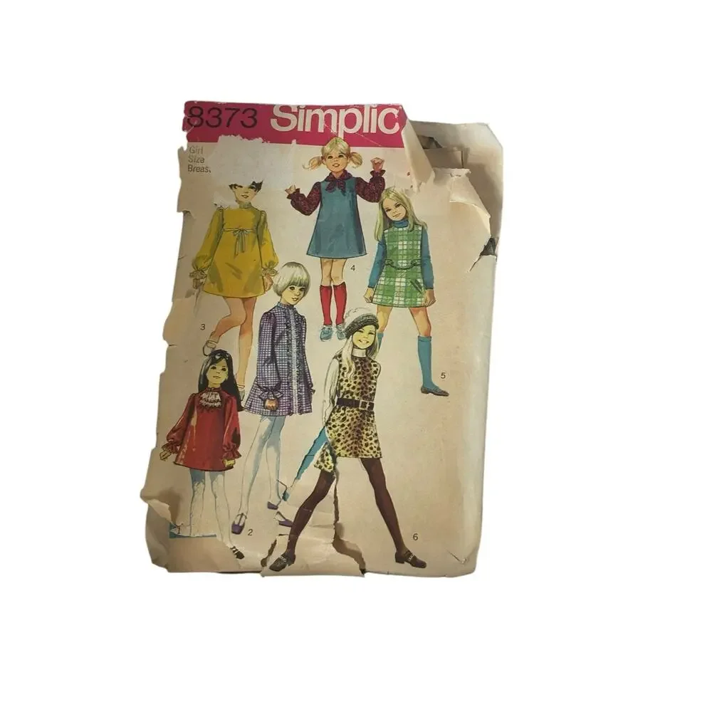 Simplicity Vintage Sewing Patterns 70s AS IS Condition 6879 8931 8373 Teens Jrs